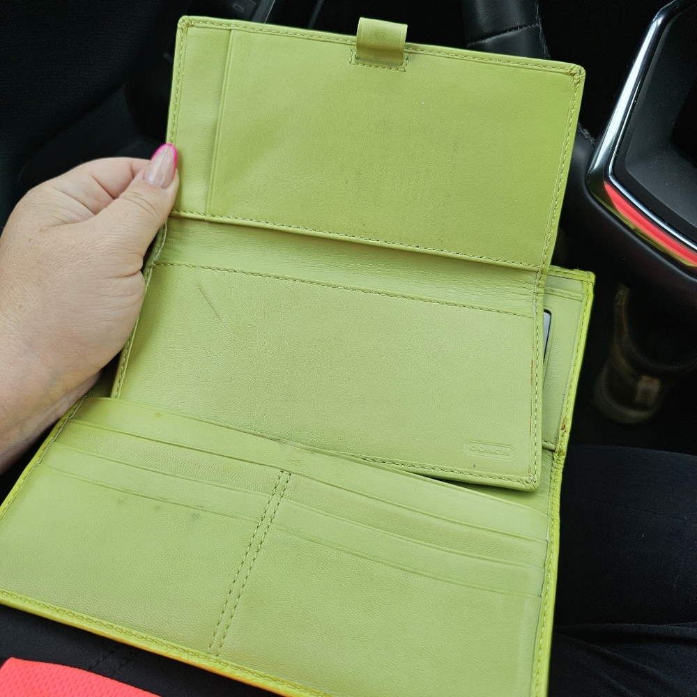 Vintage Y2k Coach Lime Green Signature Jacquard Turnl… - Gem
